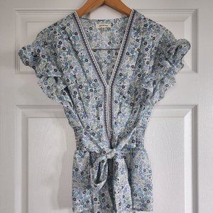 Blouse: V-neck, Small, Tie, Max Studio